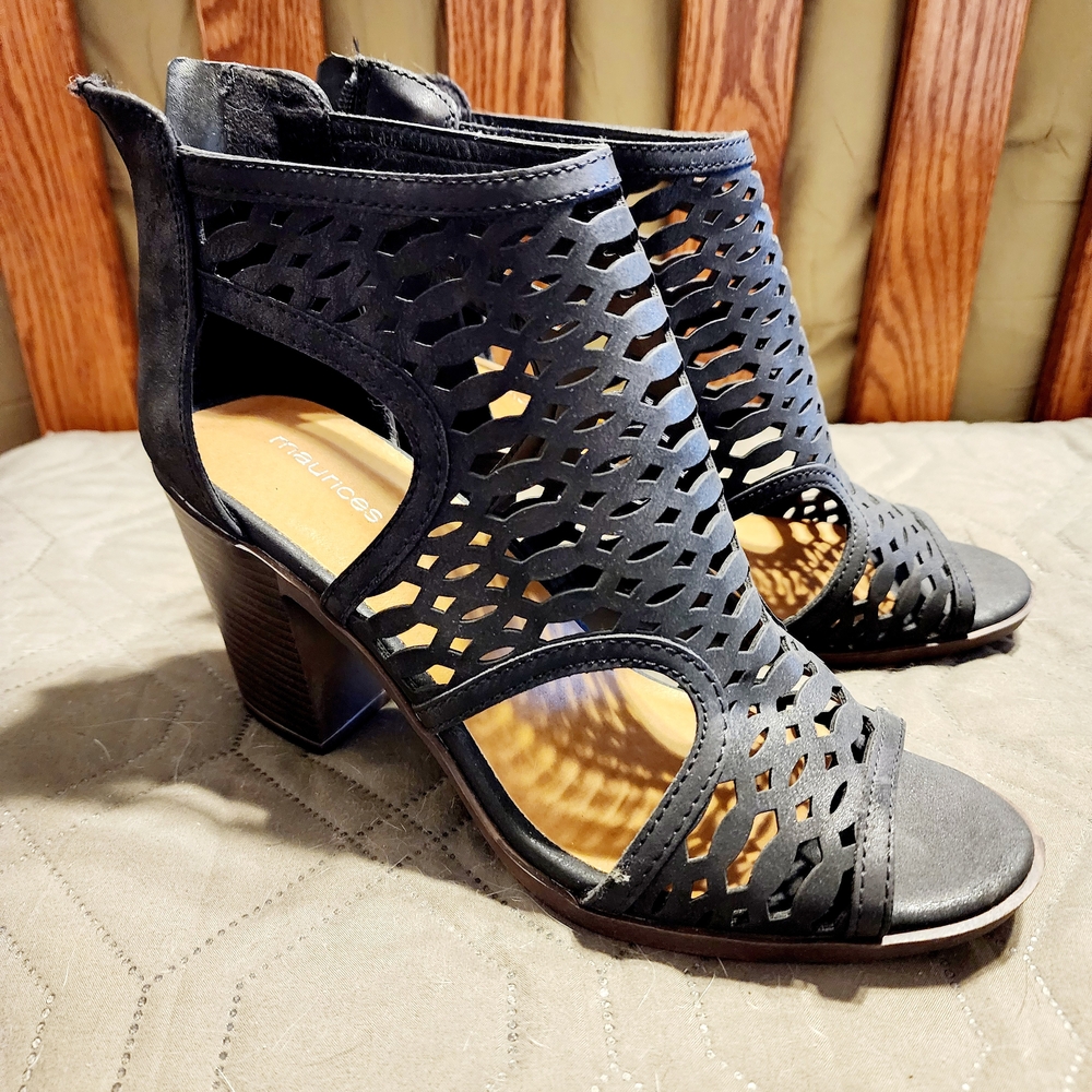Maurices Black Cutout Heeled Sandals